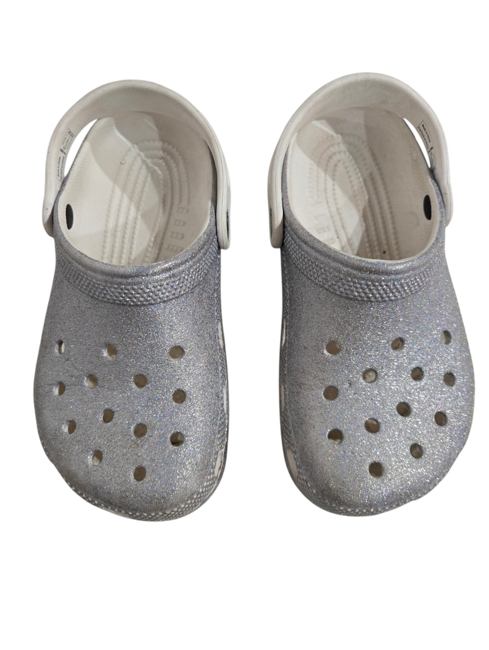 Crocs Silver Glitter Clogs Mules